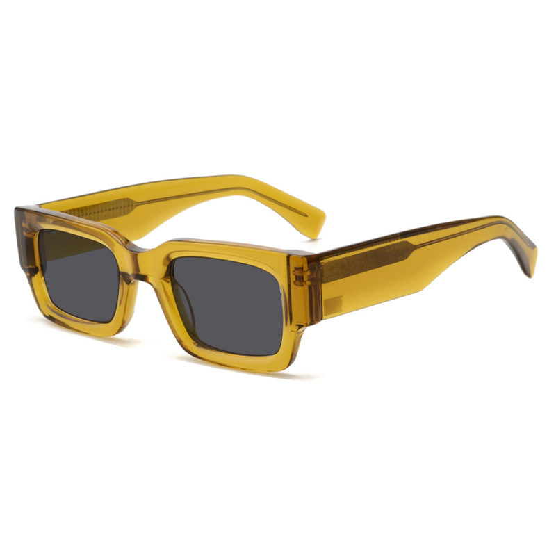 small retro vintage unisex rectangle de sol trendy bling  men shades