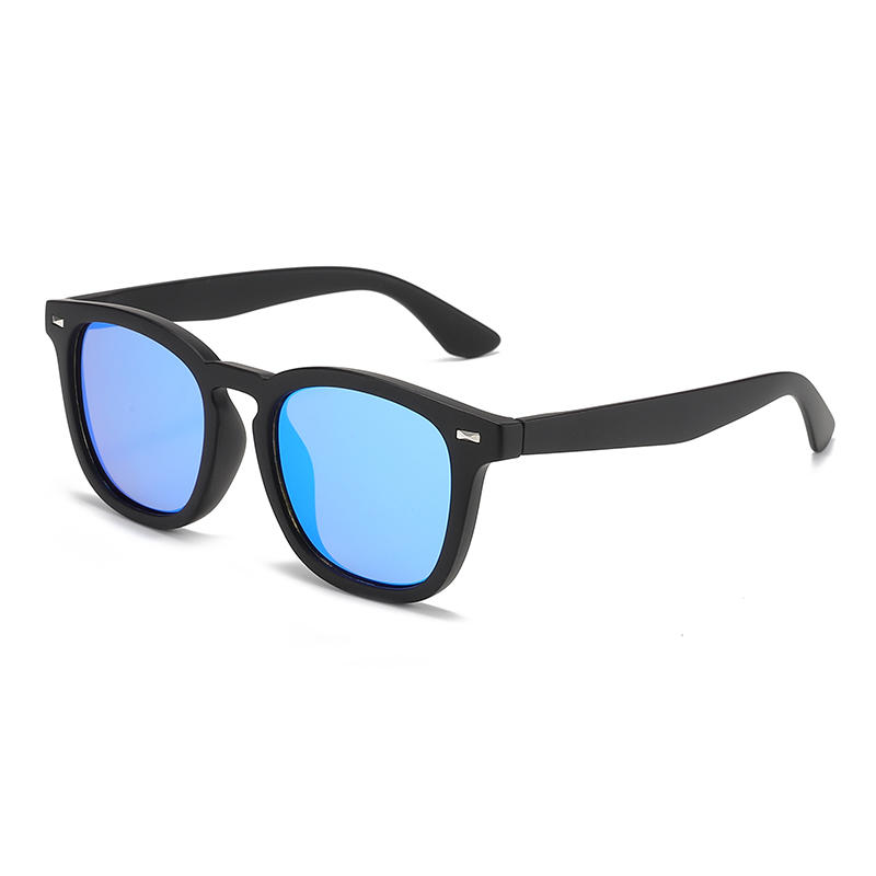 Mirrored blue lens polarized tr90 frame sun shades for women