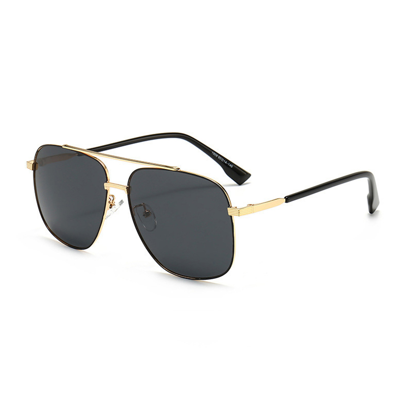 Designer Shades Metal Round Frame Double Beam Polarized
