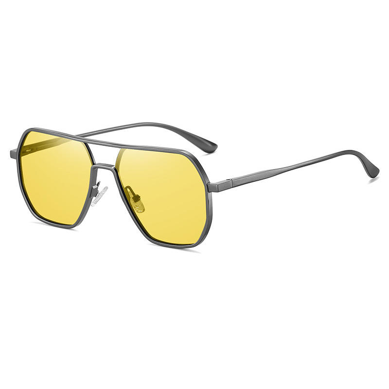 metal sunglasses lentes aviador with yellow lens