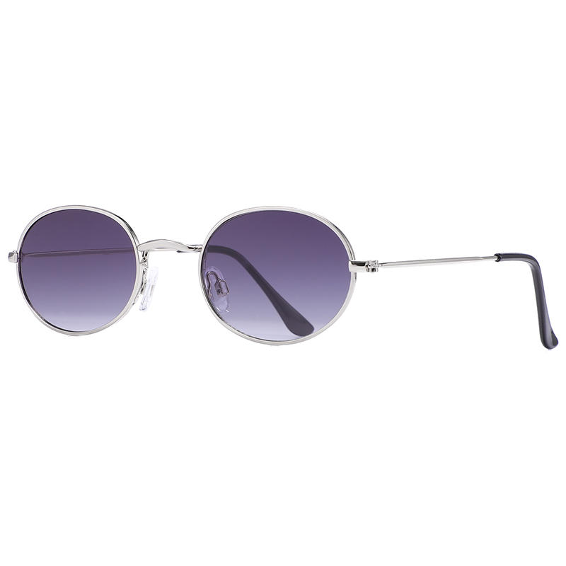 oval-shaped metal frame women sunglasses