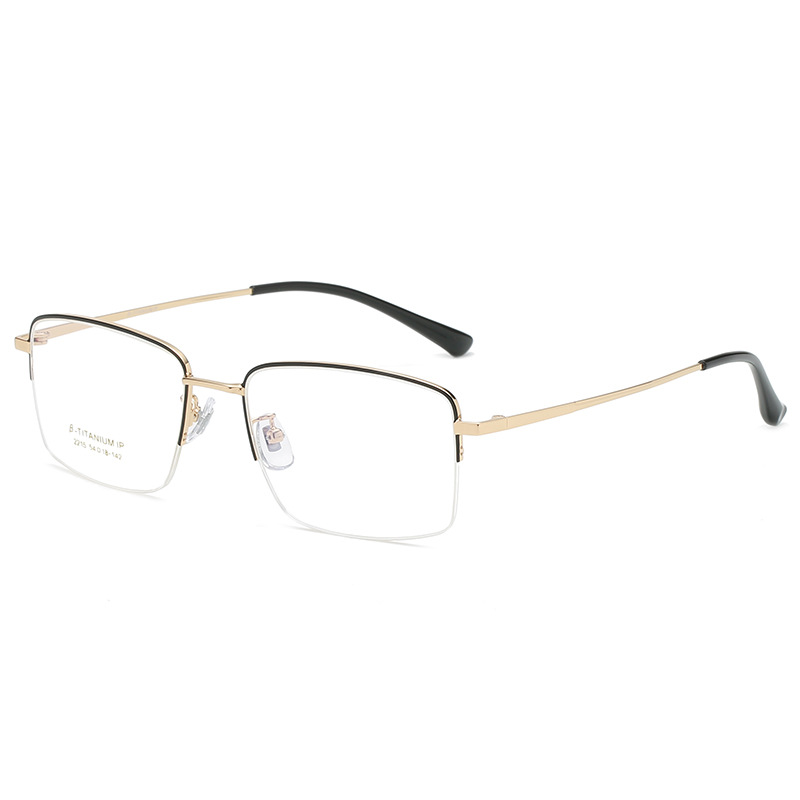 The popular metal frame with half-rim glasses