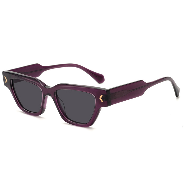 Polarized ladies Vintage Square acetate Sunglasses with Dark Lenses