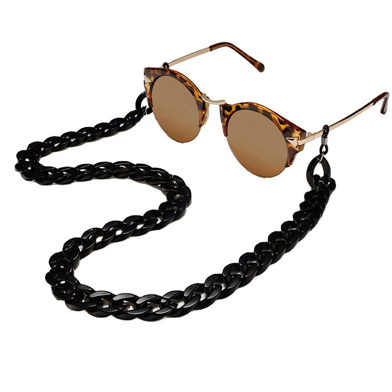 Black solid chains for sunglasses