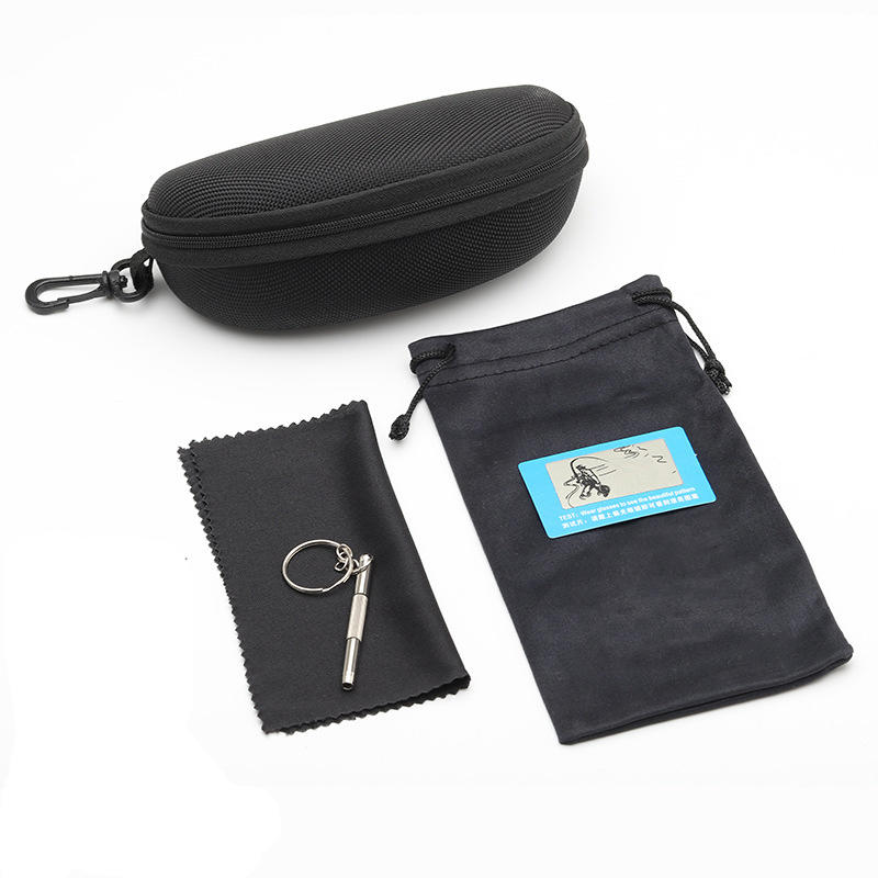 Sports Sunglasses case with pounch clean cloth and Polarize card