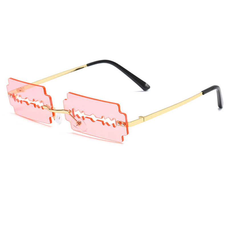 Lady's Lips shape pink lens sunglasses