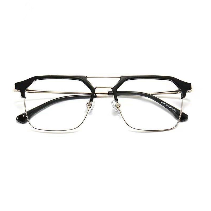 Double bridge metal reader glasses
