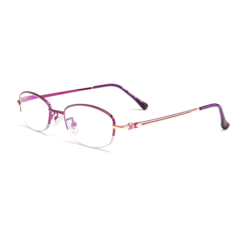 Half rimless metal reader glasses