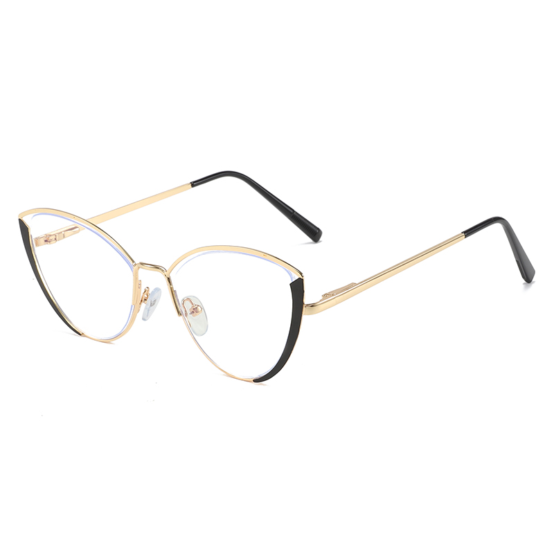 Korean Simple Cat Eye Thin Women Metal Computer Eyeglasses