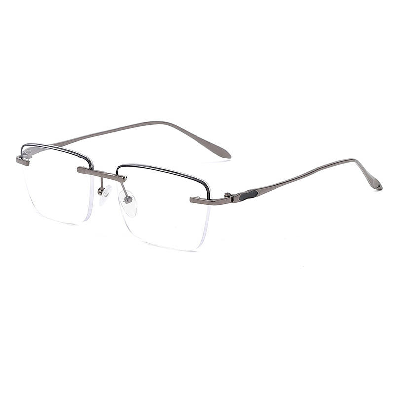 Half rimless metal frame prescription glasses