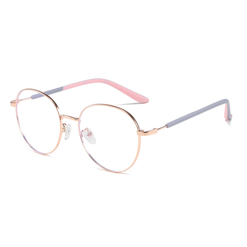 Big size round shape pink frames eyeglasses women