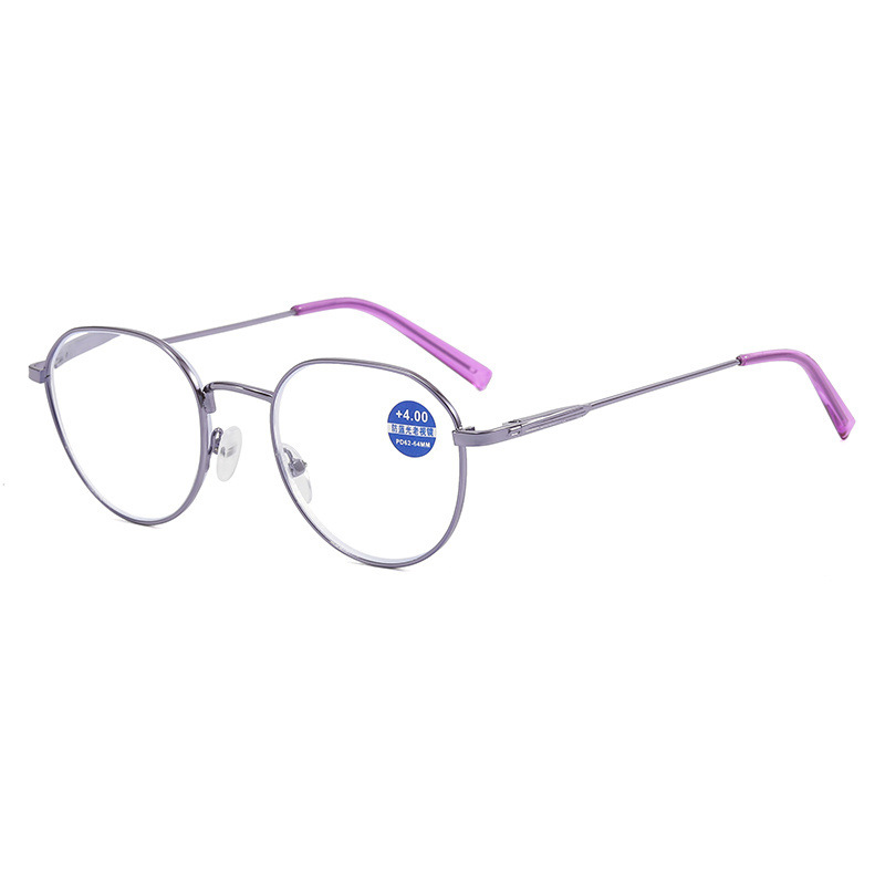 Round shape metal reading glasses frame