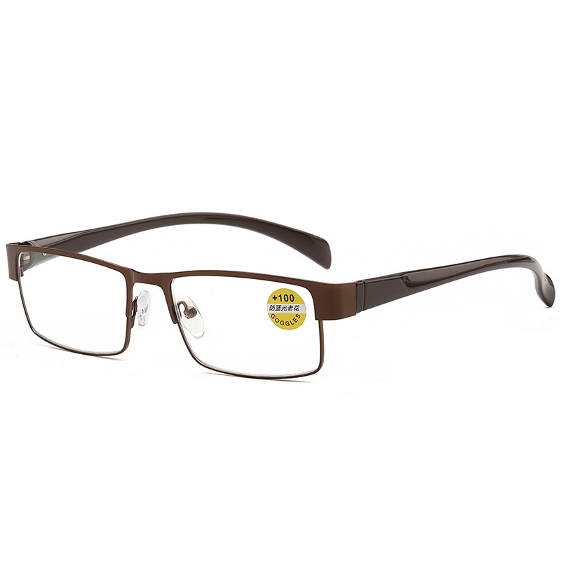 Big temple steel frame eyewear glasses