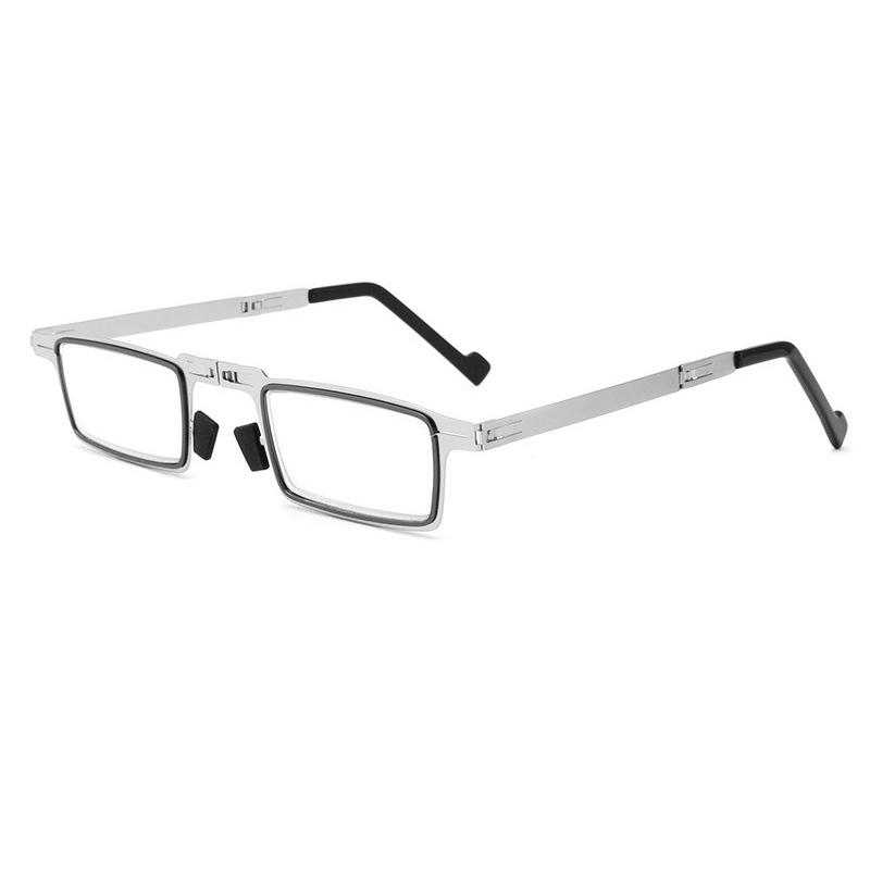Light weight stainless frames reader glasses with anti bluelight lens