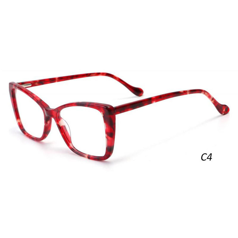 Large eye cat shape lady acetate optical glasses