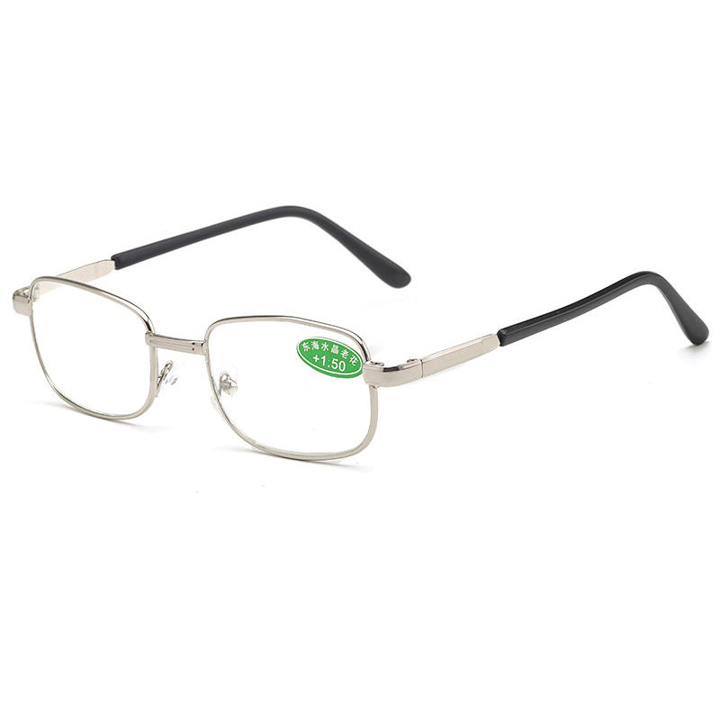 Sliver metal frame reader glasses