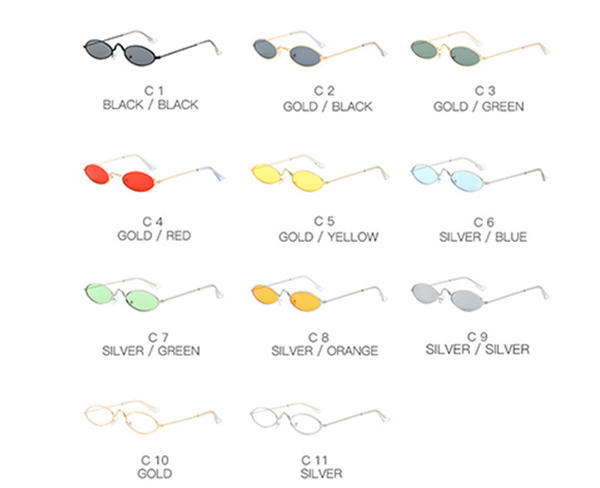 2022 New small oval frame  sun glasses 