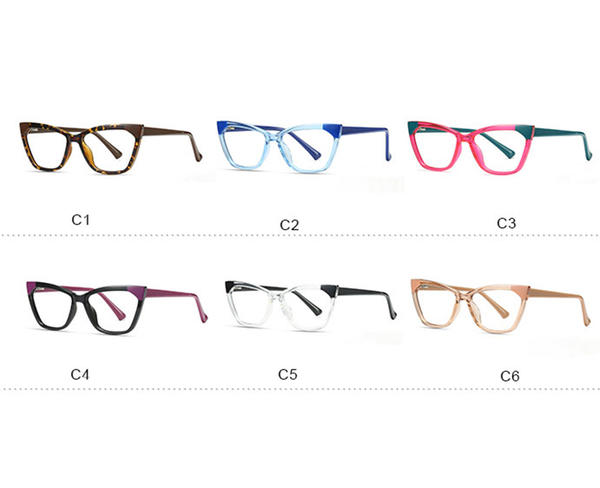 2022 Anti blue light computer fashion Glasses Frames women tr90 CP frame optical cat eyes Eyewear for women