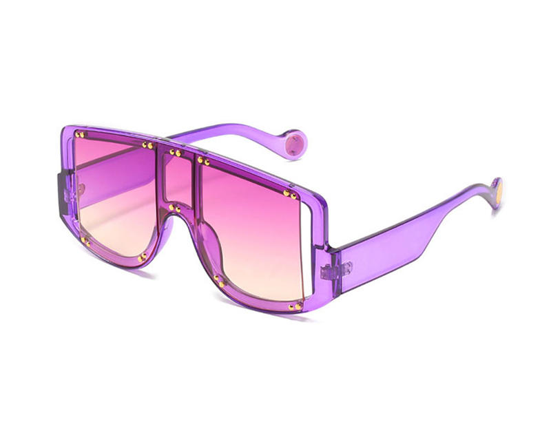 New Luxury Oversized Sunglasses for Women Vintage Square Rivet One Piece New Design Shades Ladies Eyewear Sun glasses