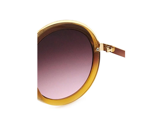 Round shape copper temple uv400 cat 3 lens women sunglasses