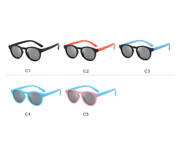 2022 wholesale fashion high quality flexible small uv400 oem custom unisex round frame polarized kids sunglasses sun glasses