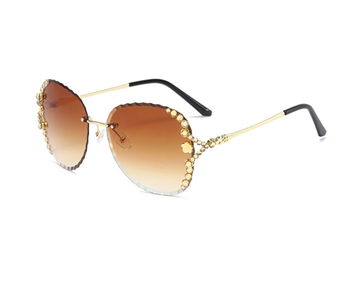 2022 Big shades sunglasses women's sunglasses trendy outdoor sun glasses rimless square sunglasses