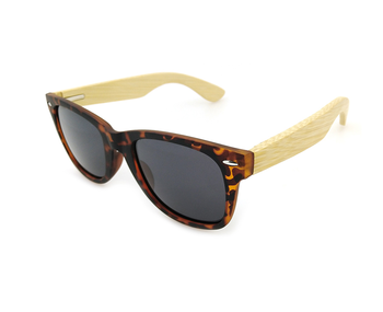 Wholesale classical retro demi color frame wooden leg sunglasses