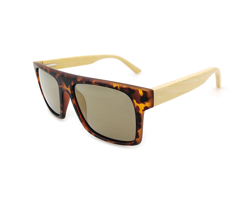 Top selling retro men style wood sunglasses polarized gradient brown lens 
