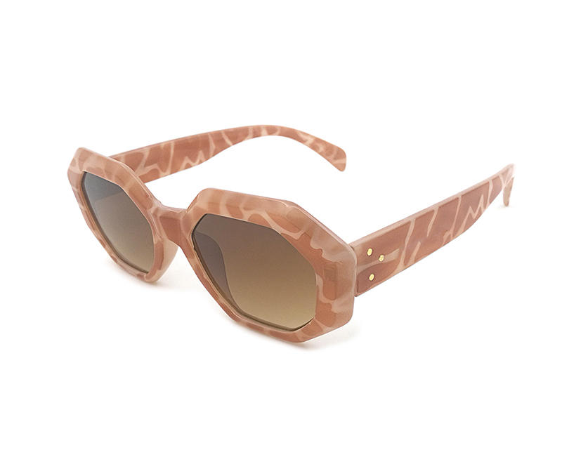 Small model hexagon shape Lepard design sunglasses for women