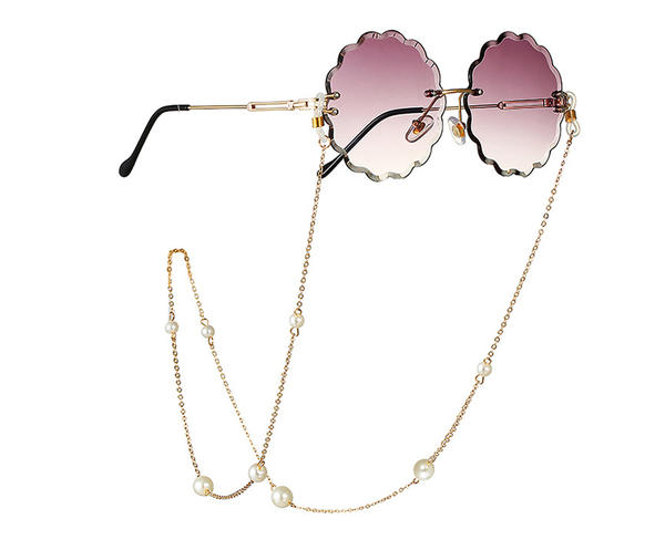 Trendy 18K Gold Sunglasses Chain Colorful Crystal Beads Glasses Holder Neck Chains For Women