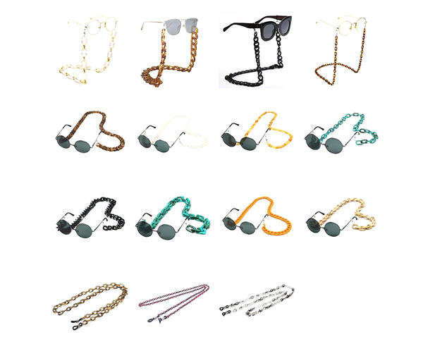 Summer New Colorful Pattern Acrylic Eyeglass Chain Holder Necklace Sunglasses Strap Cords