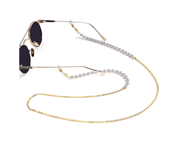 Eyewear Accessories Gold Bead Chain For Sun Glasses Rope Necklace Pearl String Eye Glasses Eyeglasses Sunglasses Chain With Hook