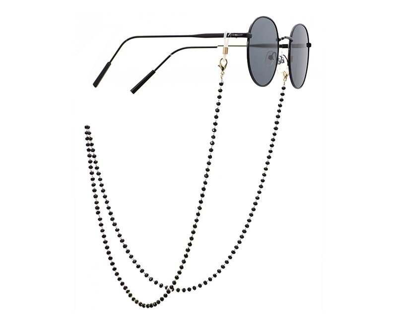 Stylish simple handmade black crystal bead chain designer eyeglasses chain