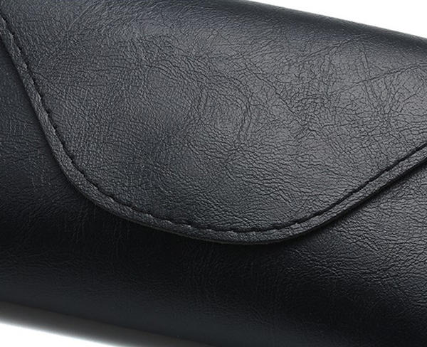 Personalized wholesale handmade PU durable black eco-friendly sunglasses case